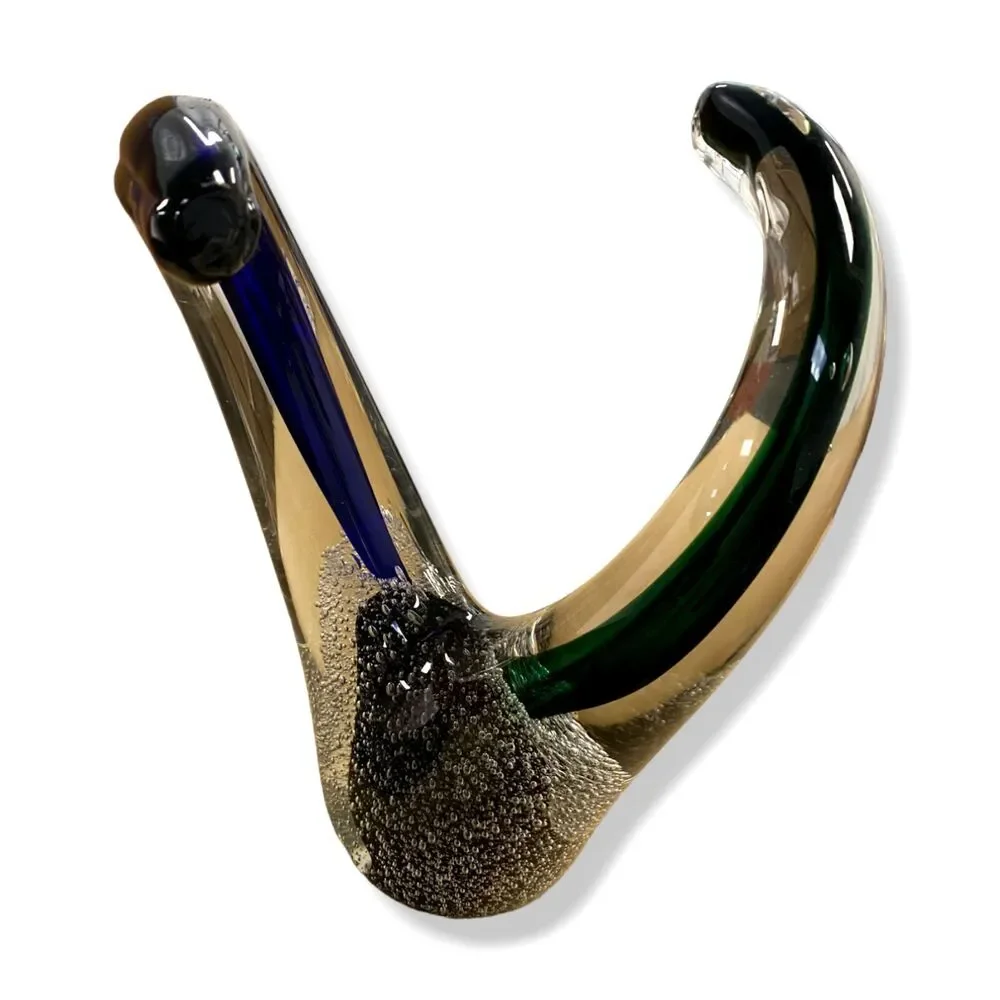 $376 John-Richard Collection Clear Blue Green Swirls Of Color III Sculpture